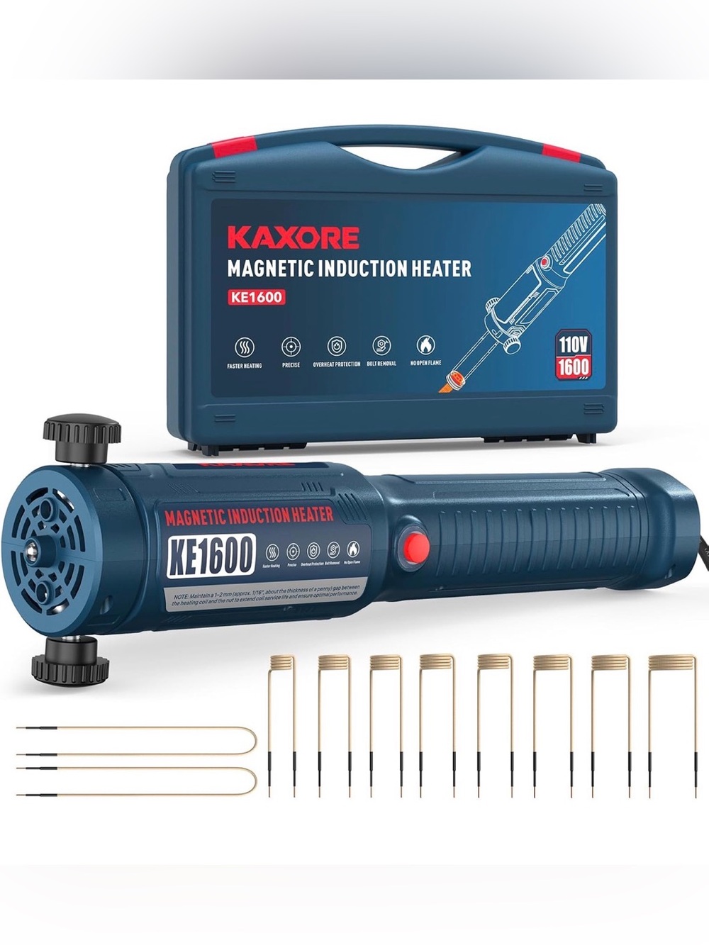 Induction Heater Bolt Removal 1600W 110V 10 Coils Magnetic Heat Auto Repair